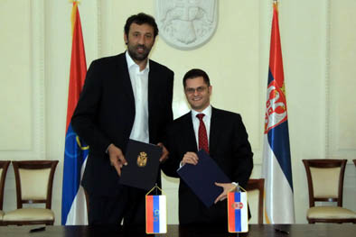 Vlade Divac, predsednik OKS i Vuk Jeremic, ministar Spoljnih poslova Republike Srbije
